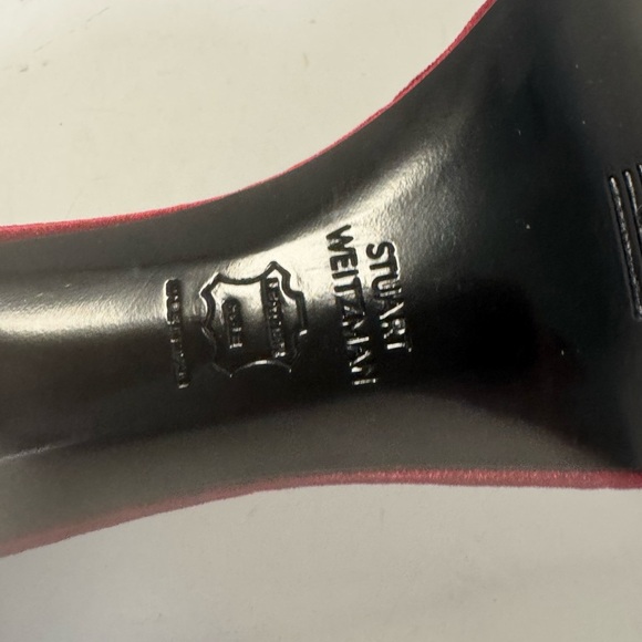 Stuart Weitzman NearlyNude Burgundy Velvet Heels 8.5 - Picture 5 of 6